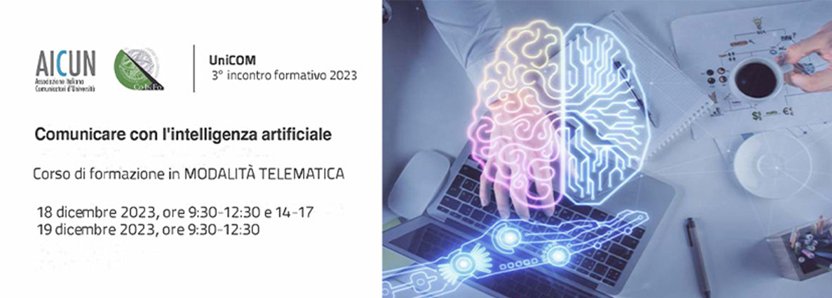 Corso di formazione UniCOM Comunicare con l'intelligenza artificiale