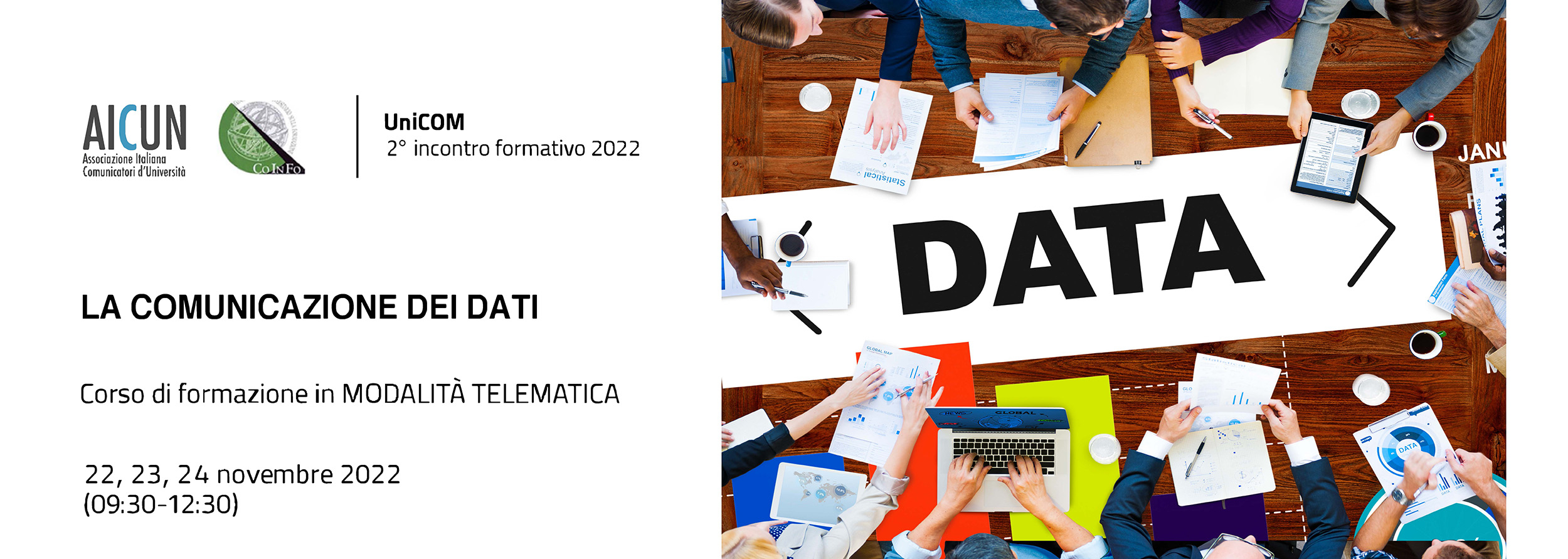 Corso formazione UNICOM sulla Comunicazione dei dati 22-24 novembre 2022